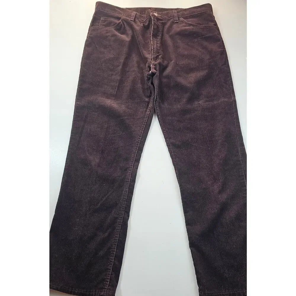 Wrangler RARE 80s made in USA chocolate brown corduroy jeans 8543pbn 38 x 30